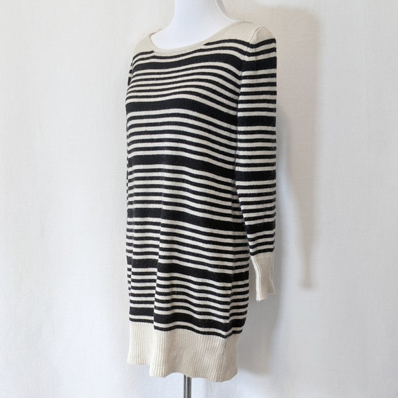 Xhilaration Black & Cream Sweater Dress | L - Picture 4 of 6